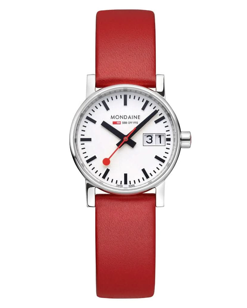 Mondaine Luxury Watches Mondaine EVO2 30mm Red Strap Watch MSE.30210.LCV