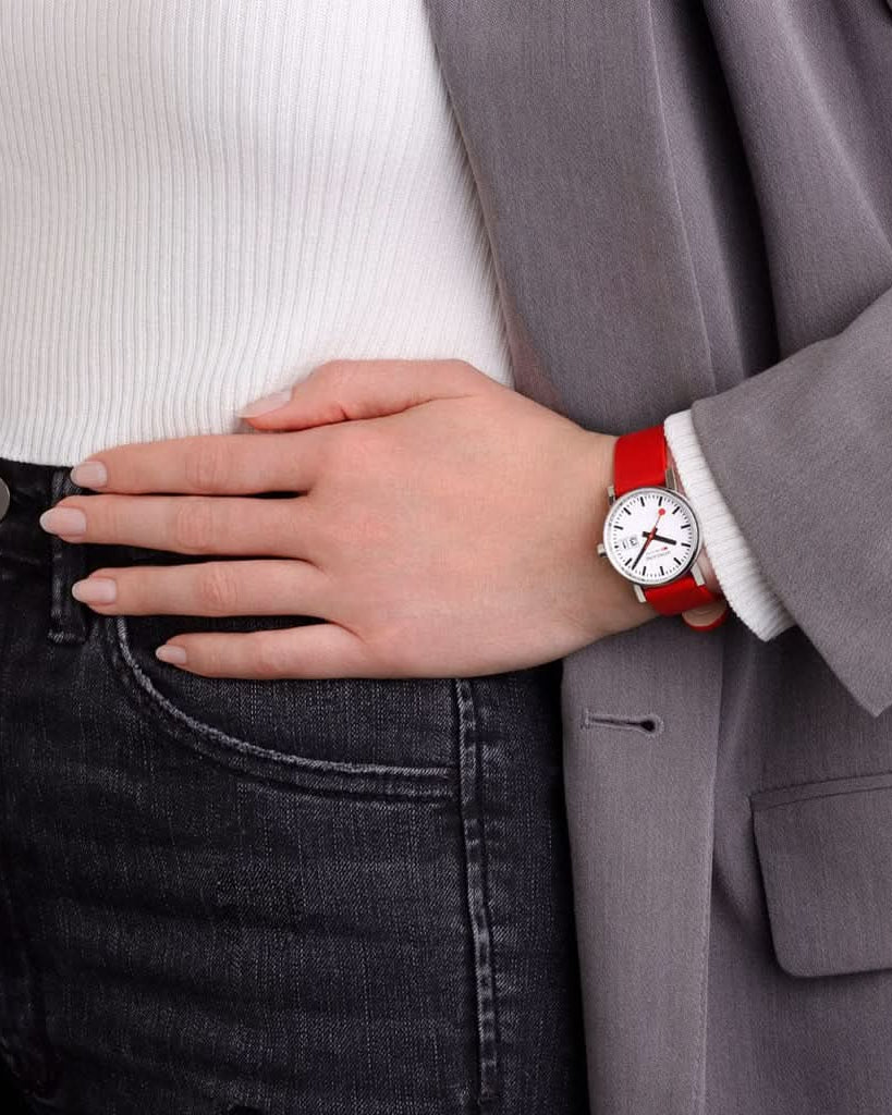 Mondaine Luxury Watches Mondaine EVO2 30mm Red Strap Watch MSE.30210.LCV