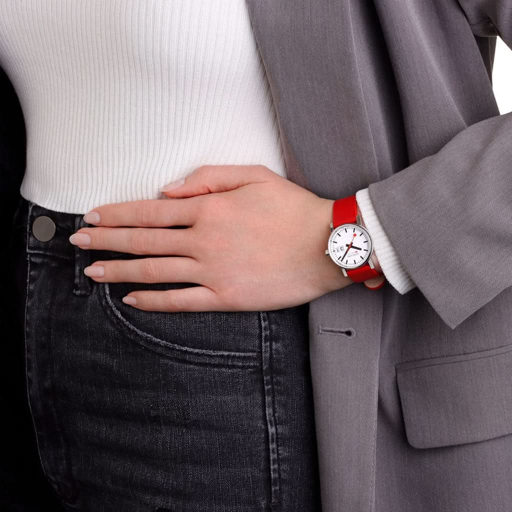 Mondaine Luxury Watches Mondaine EVO2 30mm Red Strap Watch MSE.30210.LCV