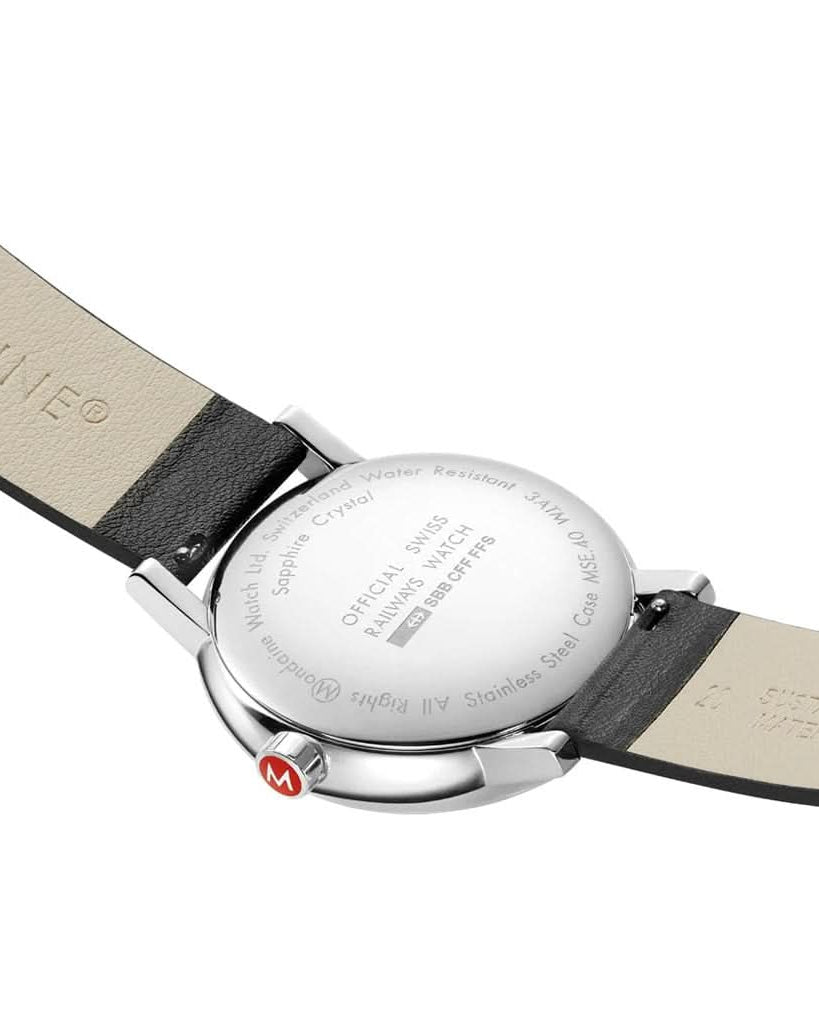 Mondaine Luxury Watches Mondaine EVO2 40 mm, Black Leather Watch, MSE.40110.LBV