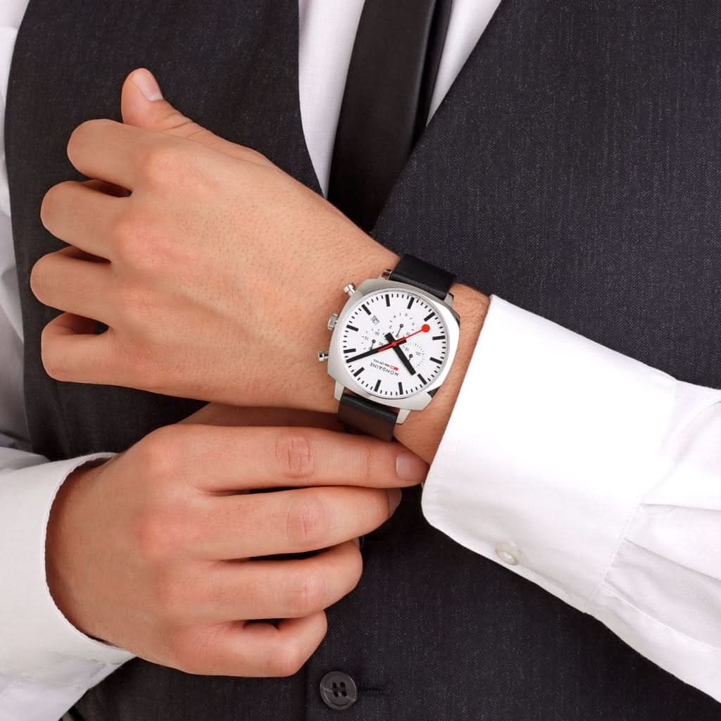 Mondaine Luxury Watches Mondaine Grand Cushion Chronograph Quartz Watch MSL.41410.LBV