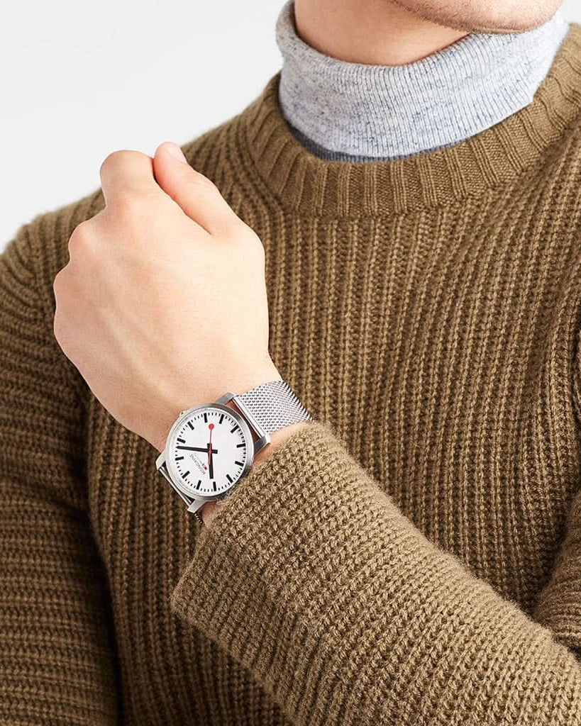 Mondaine Luxury Watches Mondaine Simply Elegant Stainless Steel Strap Watch A638.30350.16SBZ