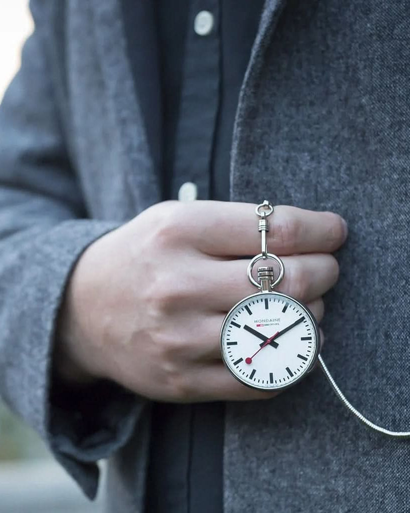 Mondaine Luxury Watches Mondaine Stainless Steel Pocket Watch A660.30316.11SBB