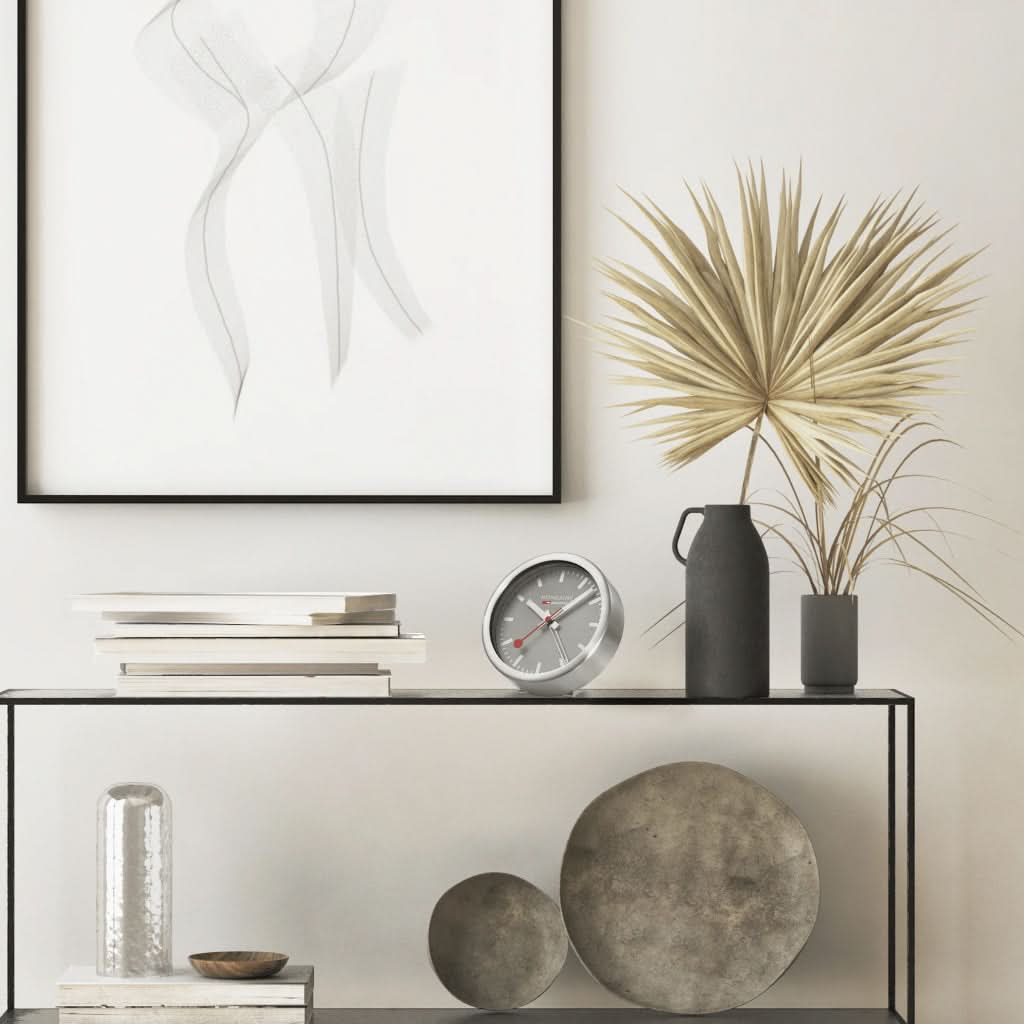 Mondaine Watch Accessory Mondaine Good Grey Table and Alarm Clock 12.5cm A997.MCAL.86SBV