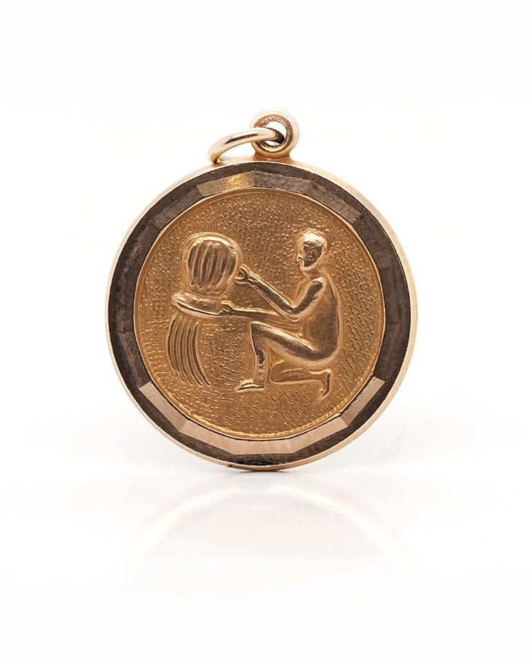 Ogden Of Harrogate Designer Jewellery 9ct Gold Aquarius Water Bearer Coin Charm