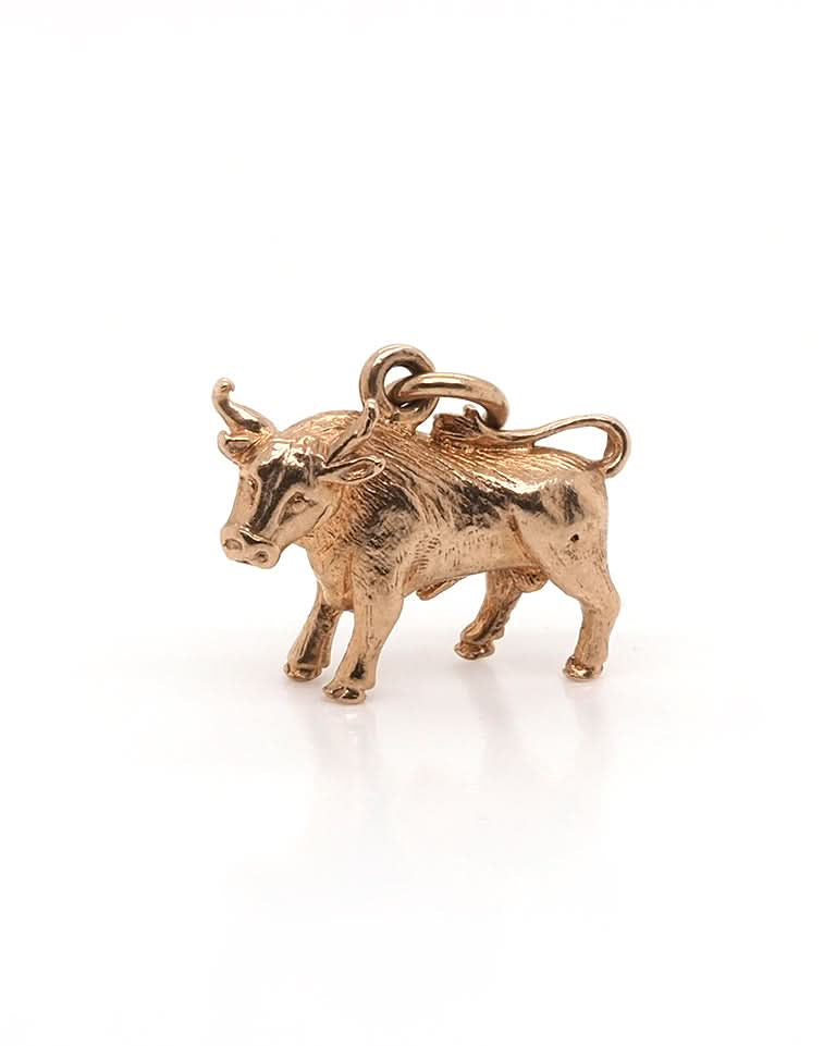Ogden Of Harrogate Designer Jewellery 9ct Gold Bull Charm with Horns