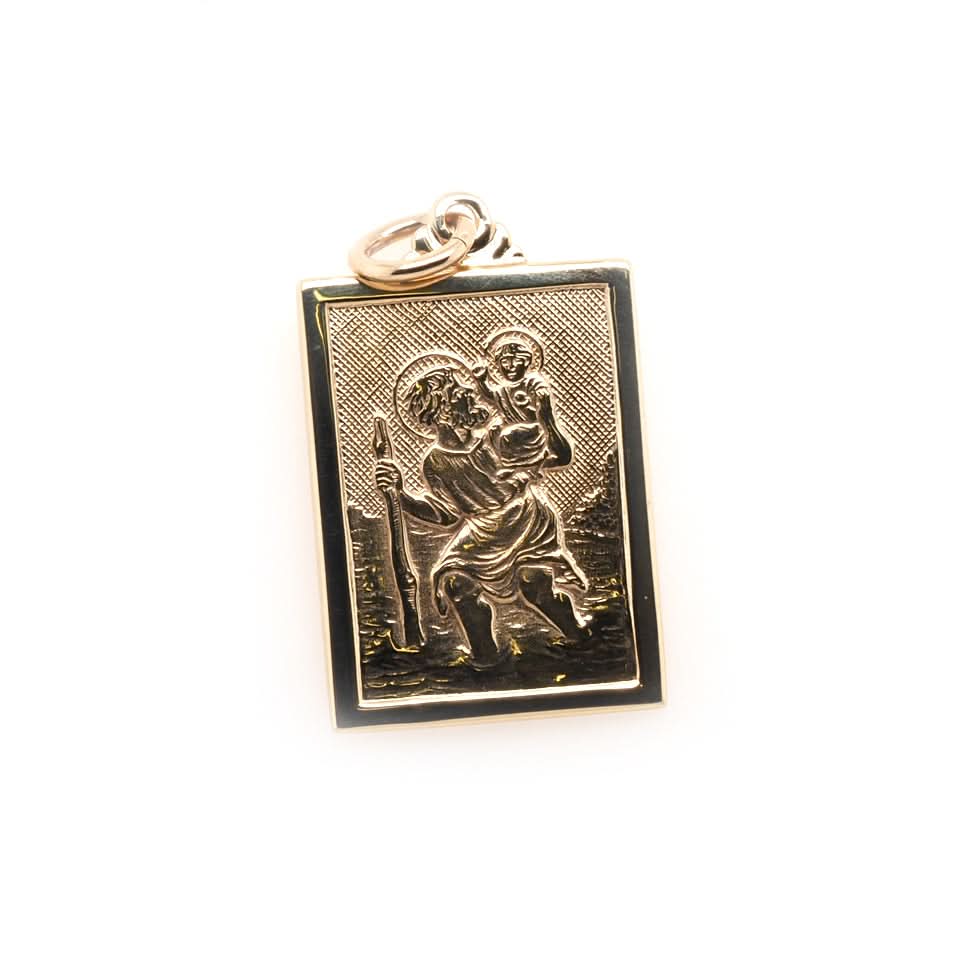 Ogden Of Harrogate Designer Jewellery 9ct Gold St Christopher Pendant