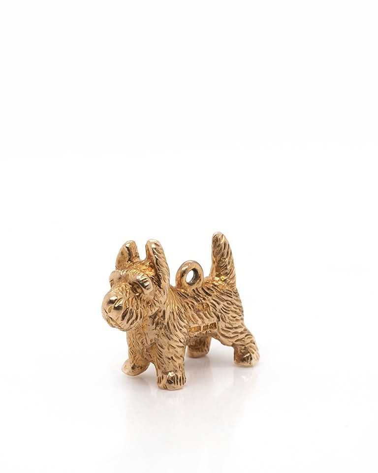 Ogden Of Harrogate Designer Jewellery 9ct Gold Yellow Scottie Dog Charm