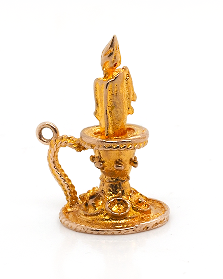 Ogden Of Harrogate Designer Jewellery 9ct Yellow Gold Candlestick Charm