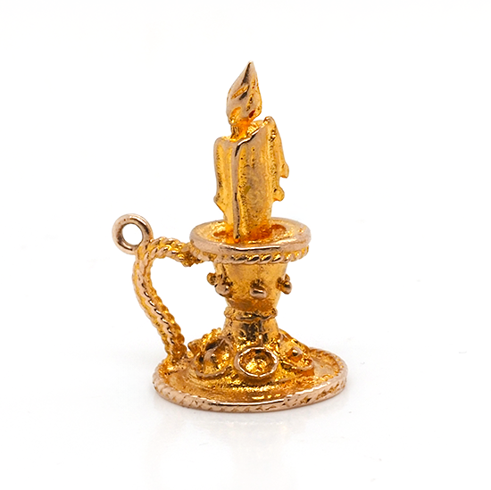 Ogden Of Harrogate Designer Jewellery 9ct Yellow Gold Candlestick Charm