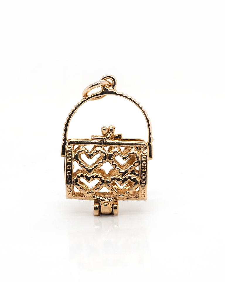 Ogden Of Harrogate Designer Jewellery 9ct Yellow Gold Openwork Handbag Charm
