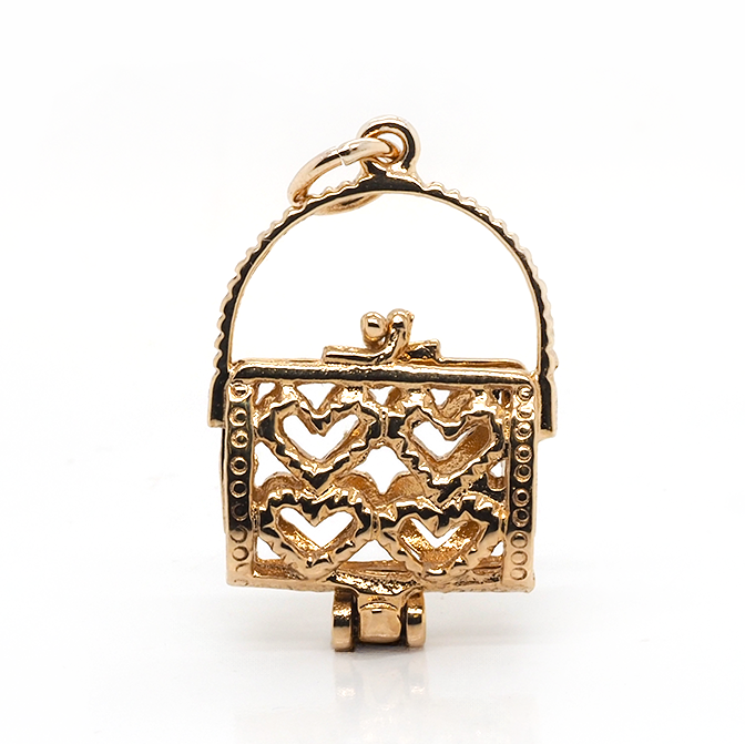 Ogden Of Harrogate Designer Jewellery 9ct Yellow Gold Openwork Handbag Charm