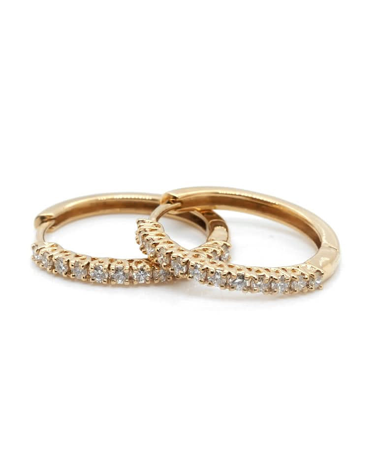 Ogden of Harrogate Jewellery 18ct Gold Diamond Hinged Huggie Earrings