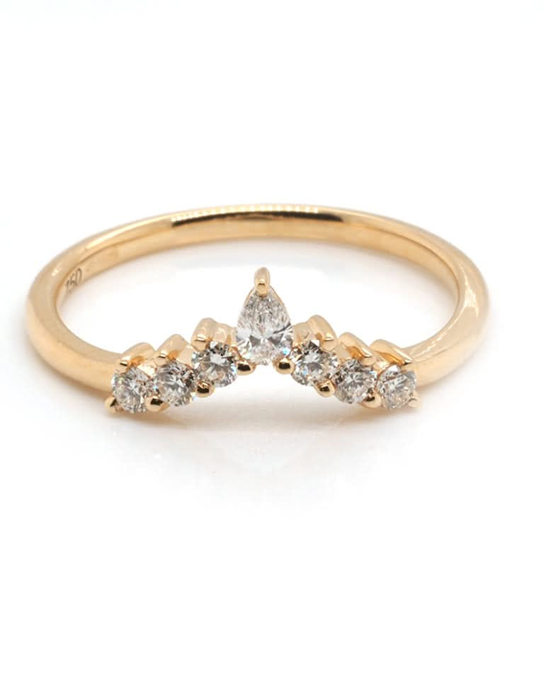 Ogden of Harrogate Jewellery 18ct Gold Diamond V Shaped Ring