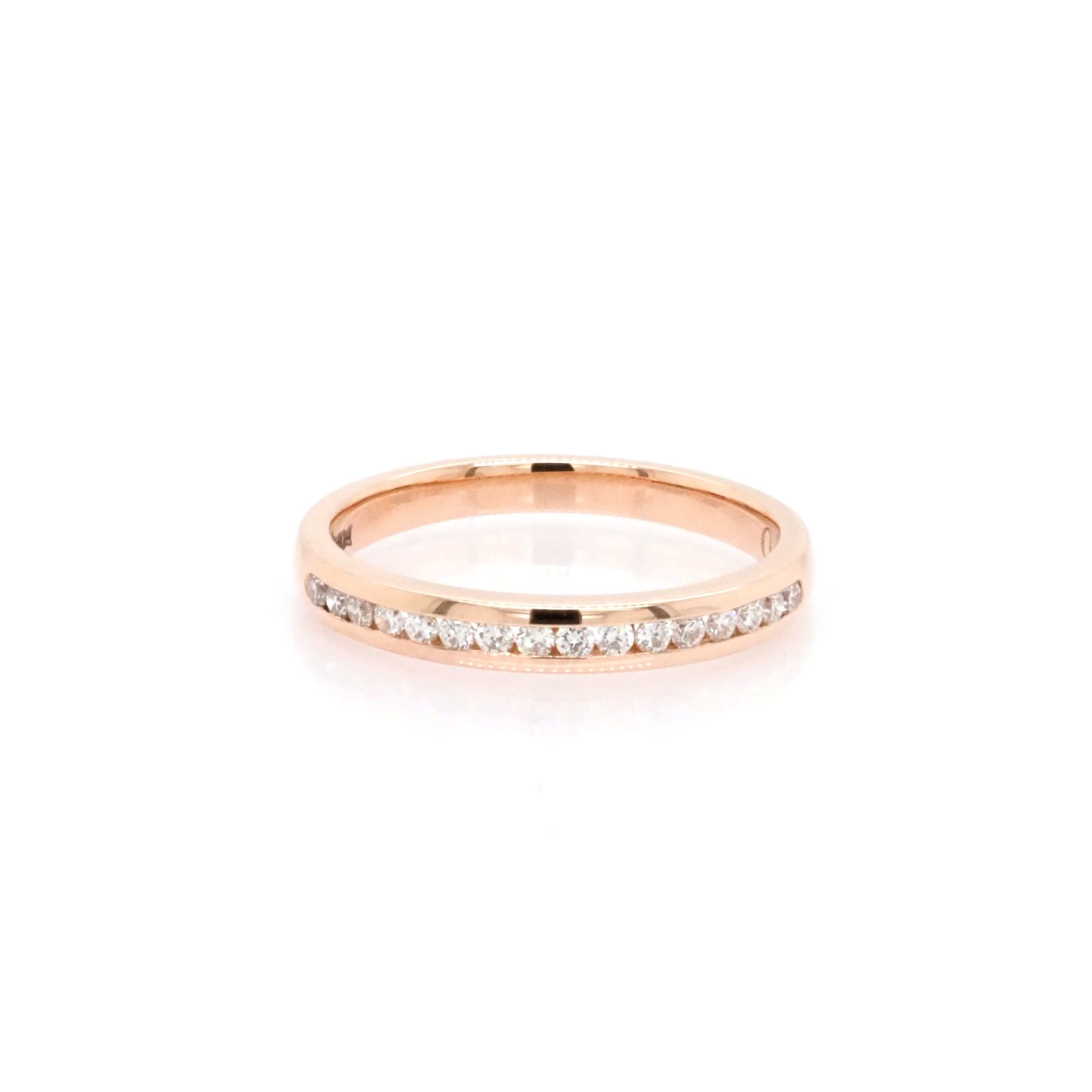 Ogden of Harrogate Jewellery 18ct Rose Gold Diamond Half Eternity Ring