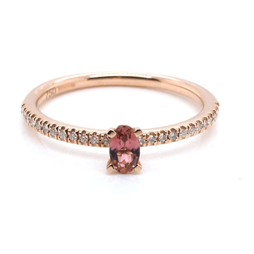 Ogden of Harrogate Jewellery 18ct Rose Gold Oval Pink Tourmaline Ring