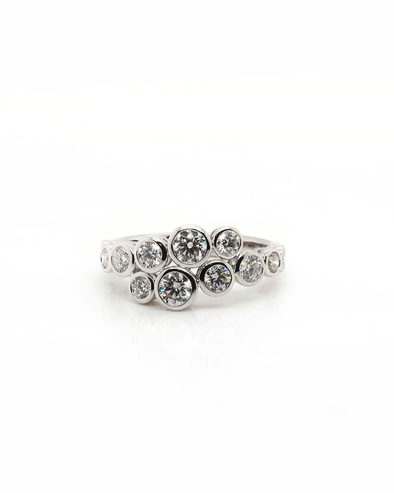 Ogden of Harrogate Jewellery 18ct White Gold 12-Stone Diamond Ring