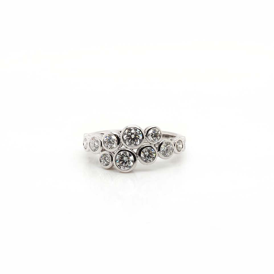 Ogden of Harrogate Jewellery 18ct White Gold 12-Stone Diamond Ring