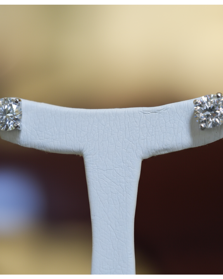 Ogden of Harrogate Jewellery 18ct White Gold 3.00ct Diamond Stud Earrings