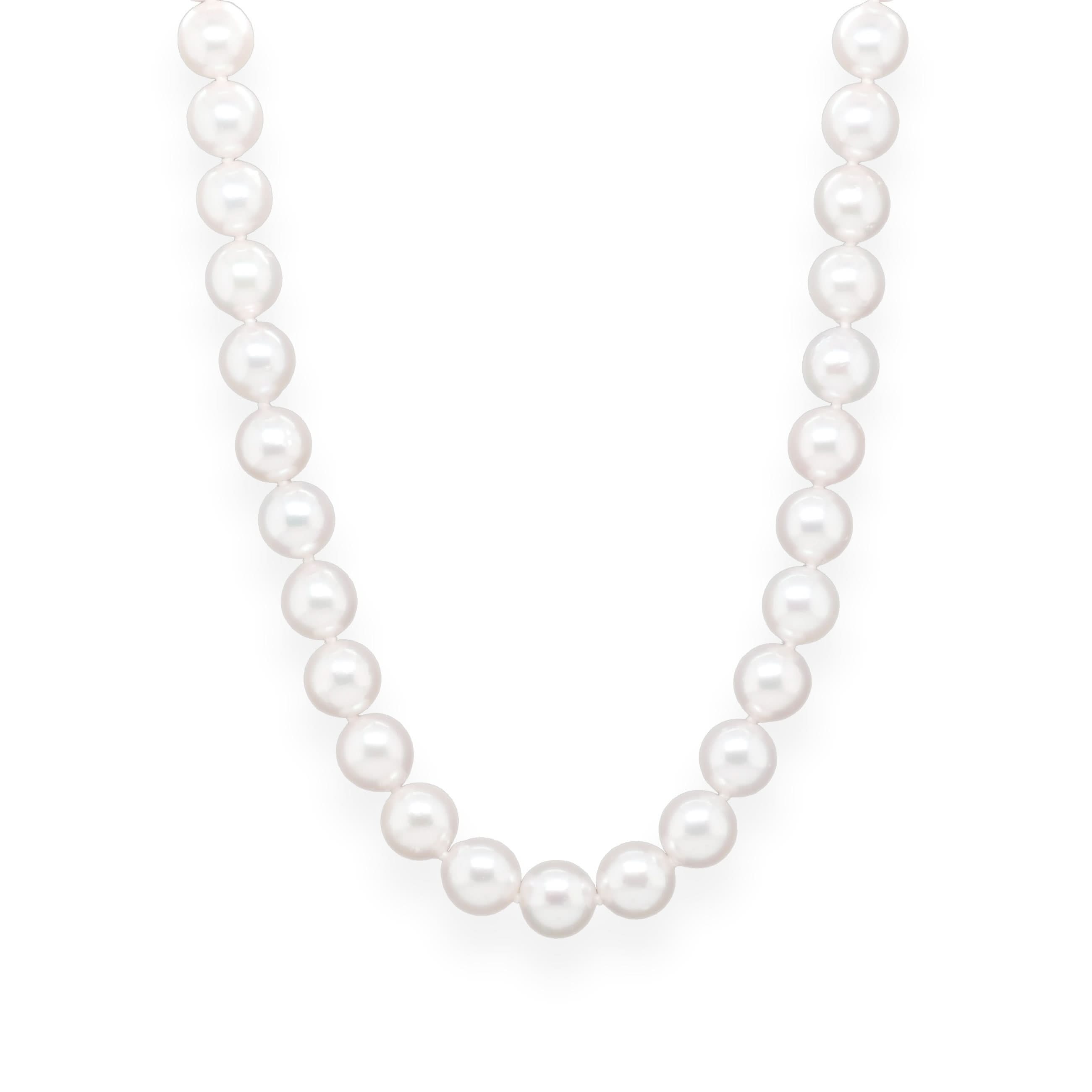 Ogden of Harrogate Jewellery 18ct White Gold 8mm Akoya Pearl Necklace