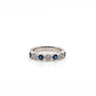 Ogden of Harrogate Jewellery 18ct White Gold Alternating Sapphire & Diamond Ring