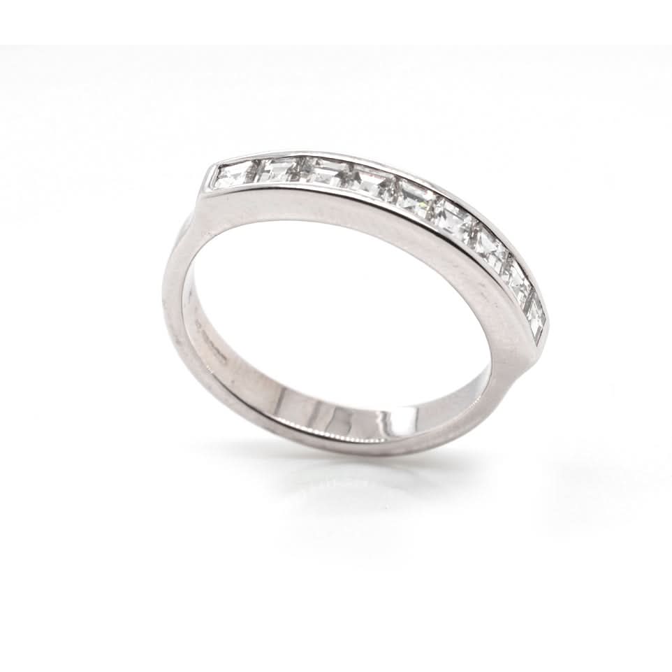Ogden of Harrogate Jewellery 18ct White Gold Baguette Diamond Half Eternity Ring