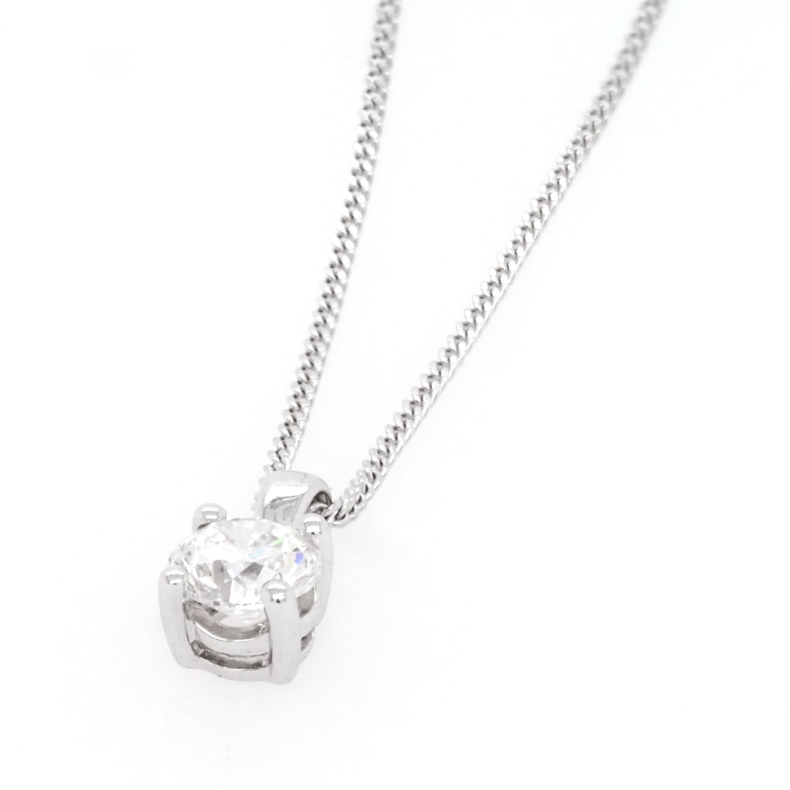 Ogden of Harrogate Jewellery 18ct White Gold Brilliant-Cut Diamond Pendant