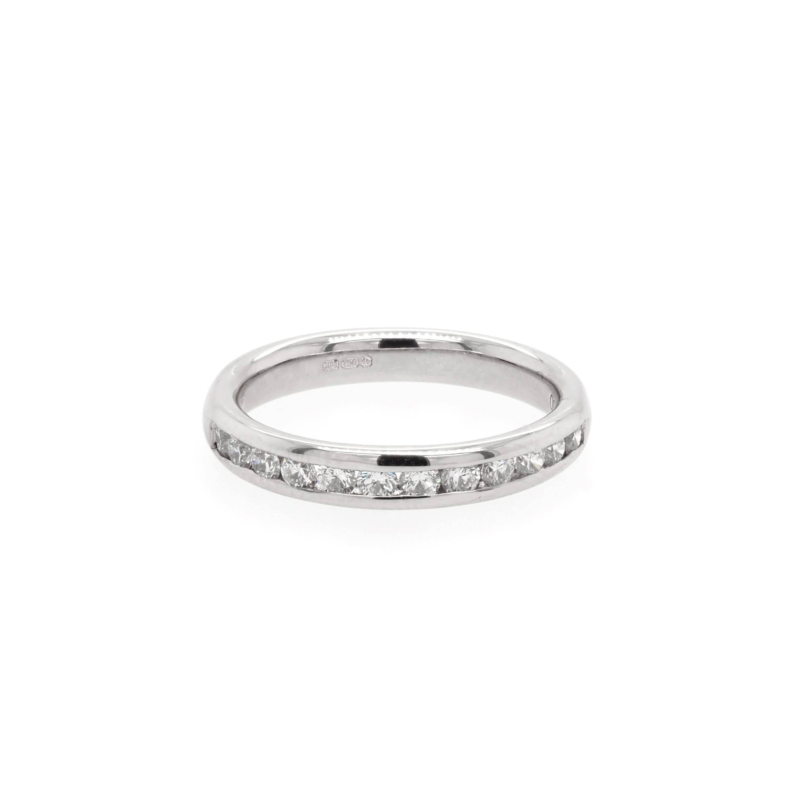 Ogden of Harrogate Jewellery 18ct White Gold Channel-Set Diamond Half Eternity Ring, 0.47ct