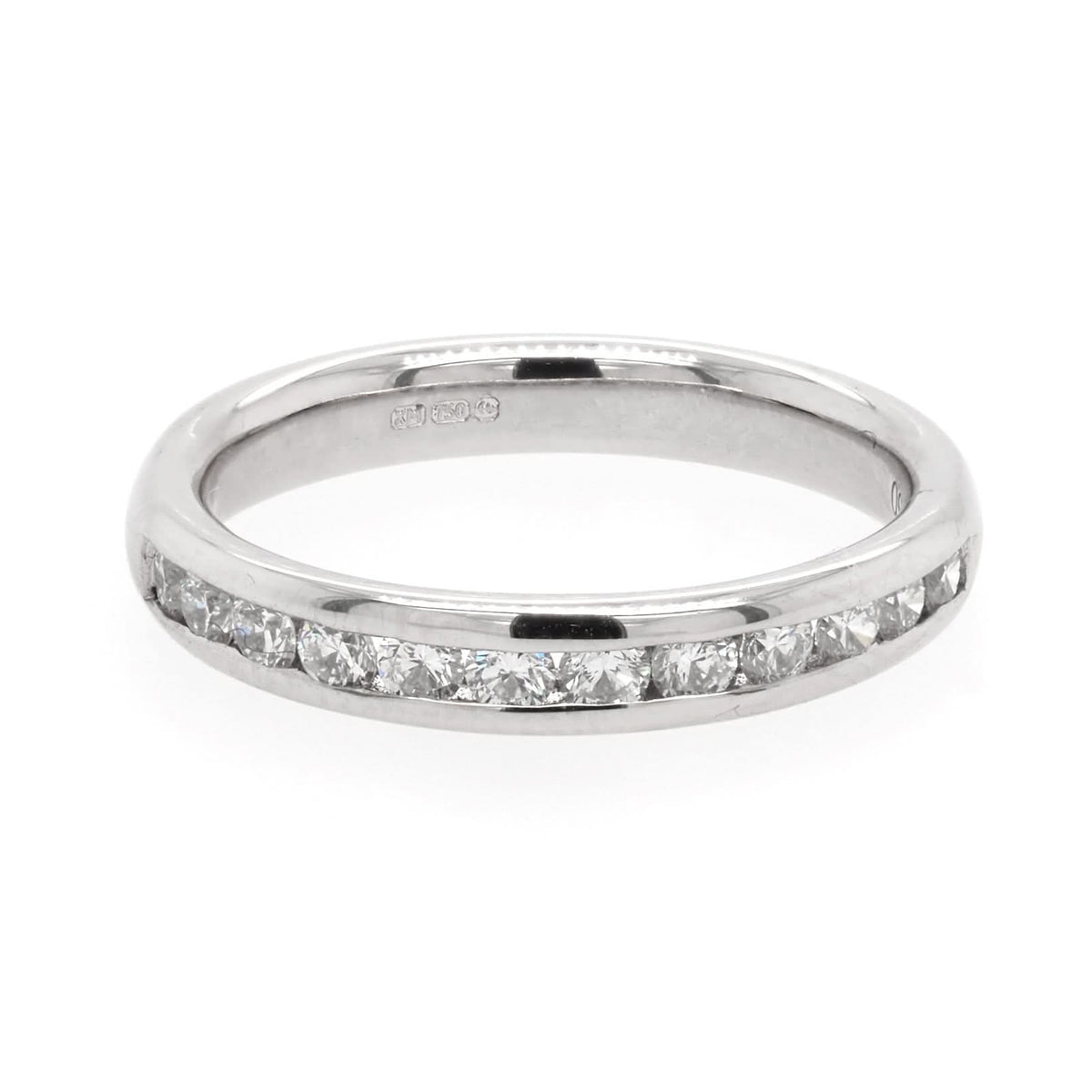 Ogden of Harrogate Jewellery 18ct White Gold Channel-Set Diamond Half Eternity Ring, 0.47ct