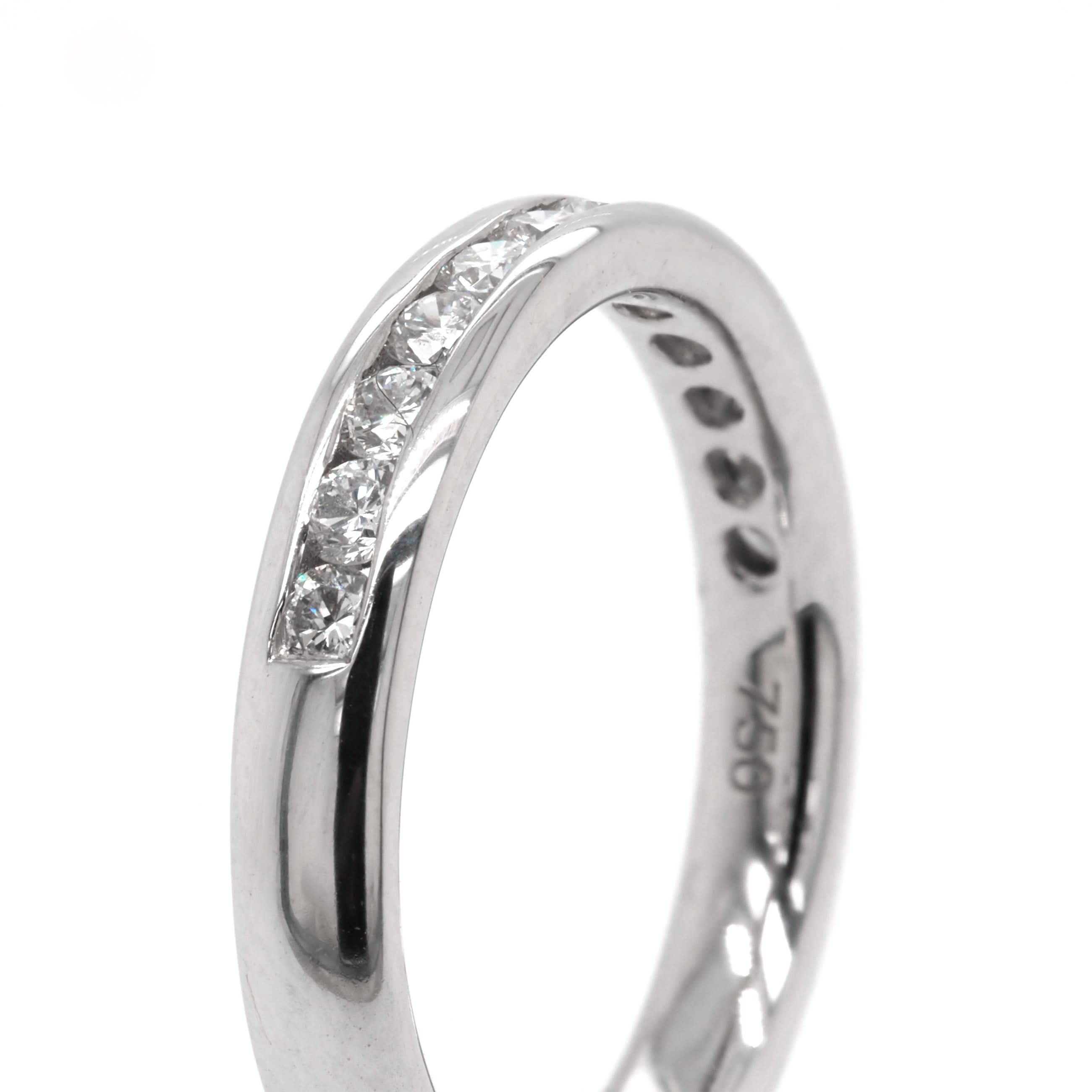 Ogden of Harrogate Jewellery 18ct White Gold Channel-Set Diamond Half Eternity Ring, 0.47ct