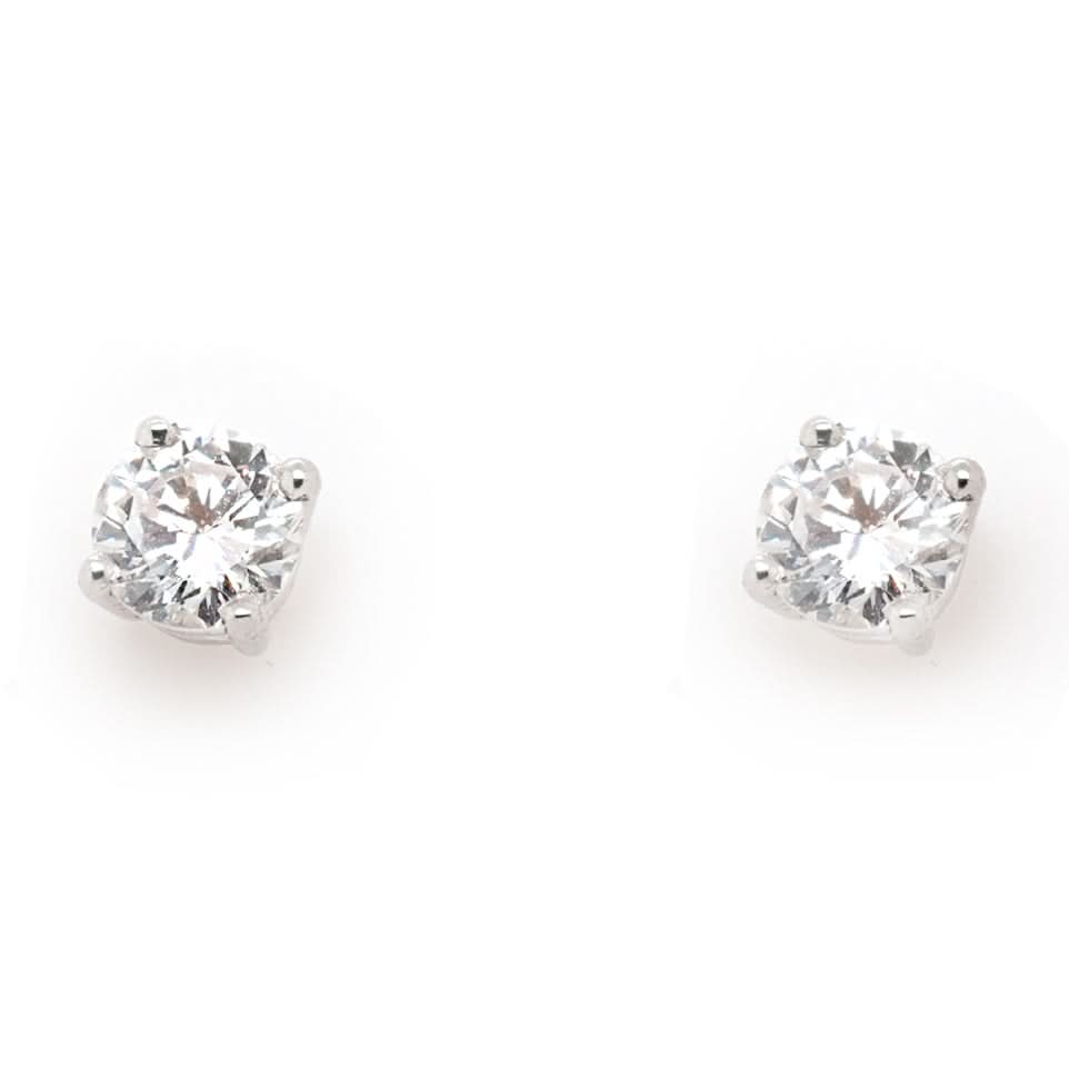 Ogden of Harrogate Jewellery 18ct White Gold Claw Set Diamond Stud Earrings