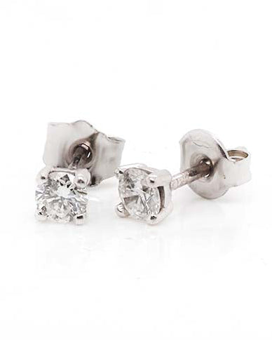Ogden of Harrogate Jewellery 18ct White Gold Claw-Set Diamond Stud Earrings