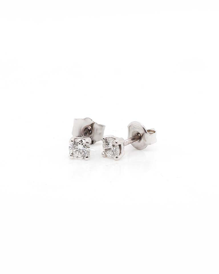 Ogden of Harrogate Jewellery 18ct White Gold Claw-Set Diamond Stud Earrings