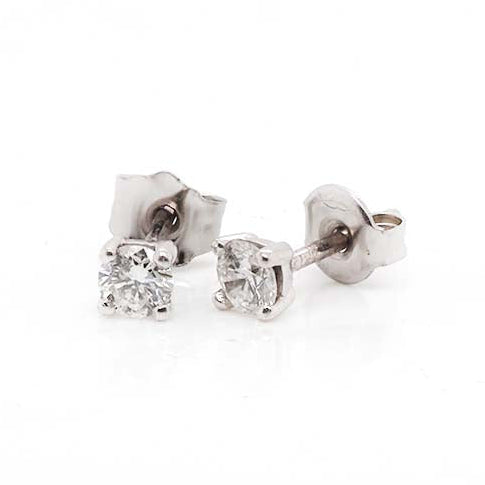 Ogden of Harrogate Jewellery 18ct White Gold Claw-Set Diamond Stud Earrings