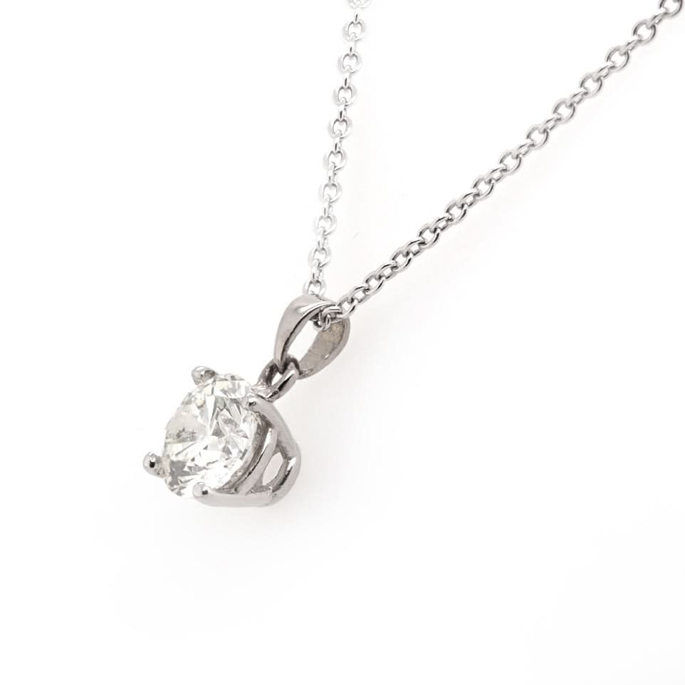 Ogden of Harrogate Jewellery 18ct White Gold Claw Set Single Diamond Pendant