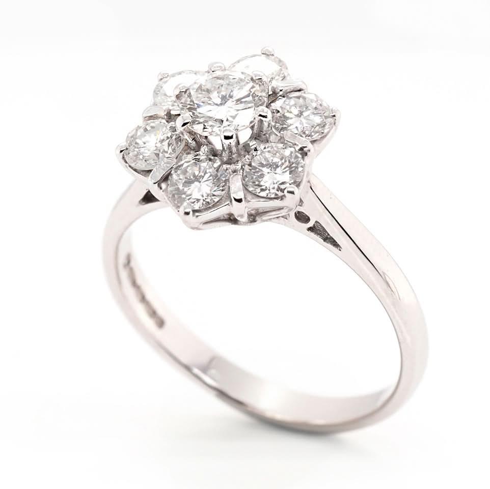 Ogden of Harrogate Jewellery 18ct White Gold Diamond Cluster Ring, 1.35cts