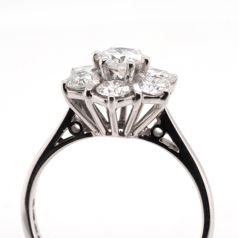 Ogden of Harrogate Jewellery 18ct White Gold Diamond Cluster Ring, 1.35cts