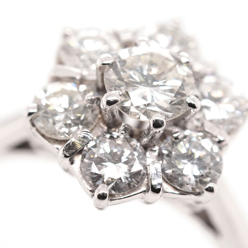 Ogden of Harrogate Jewellery 18ct White Gold Diamond Cluster Ring, 1.35cts