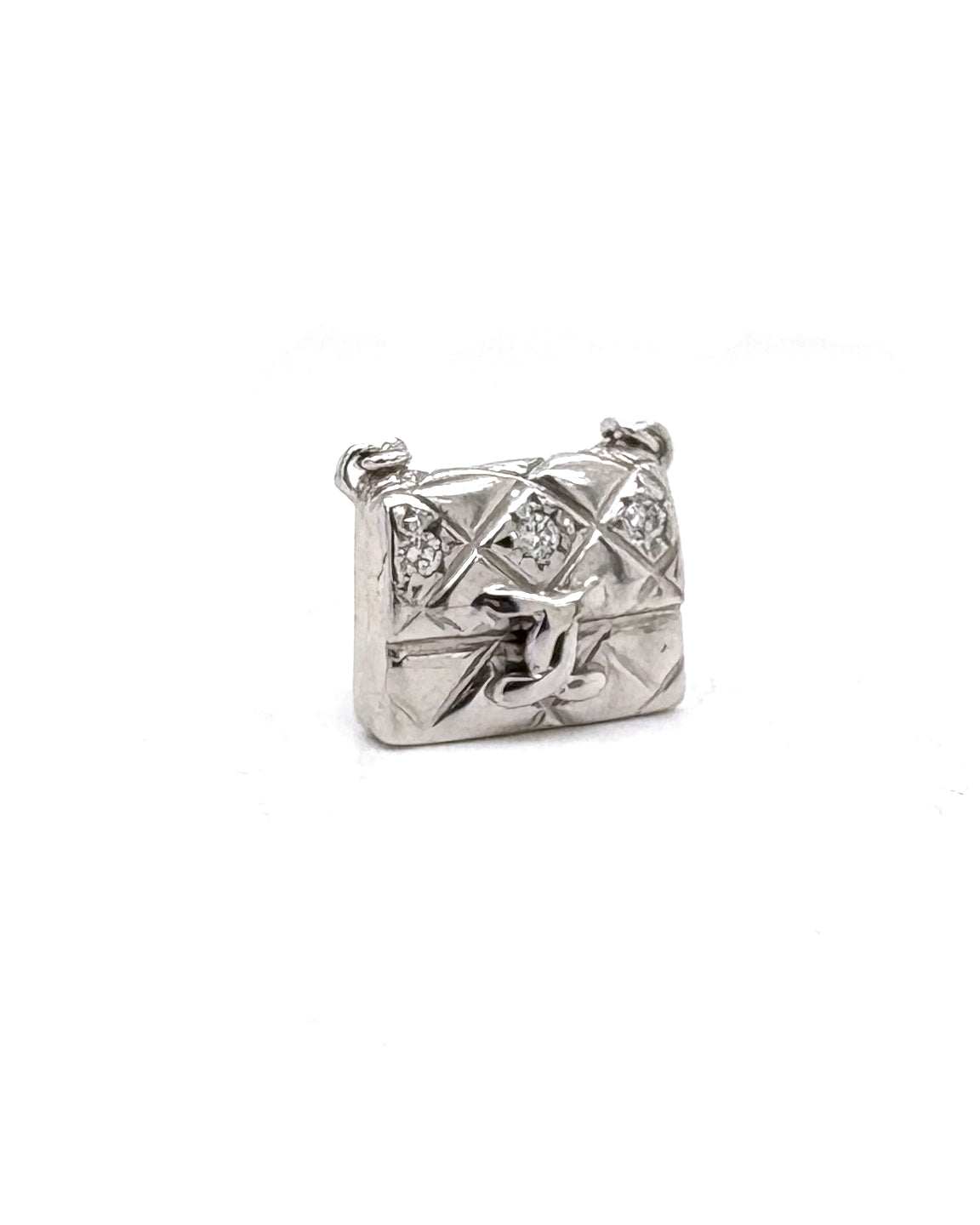 Ogden Of Harrogate Jewellery 18ct white gold Diamond Set CHANEL Handbag Charm