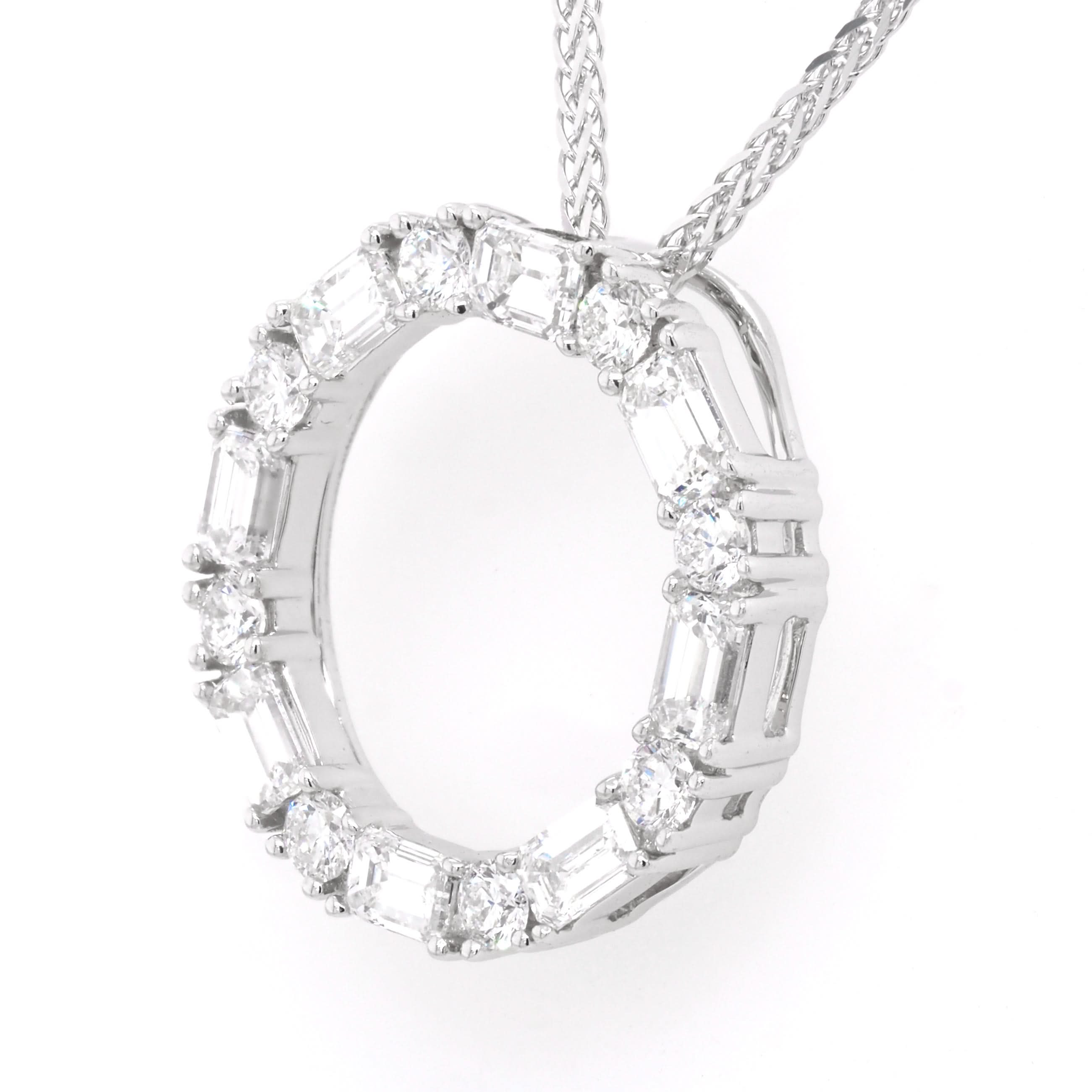 Ogden of Harrogate Jewellery 18ct White Gold Diamond-Set Circle Pendant