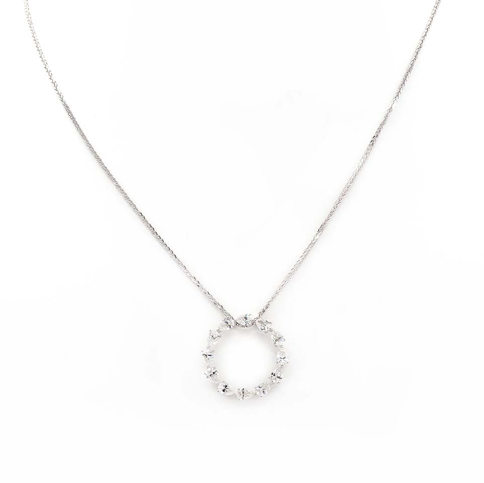 Ogden of Harrogate Jewellery 18ct White Gold Diamond Set Circle Pendant