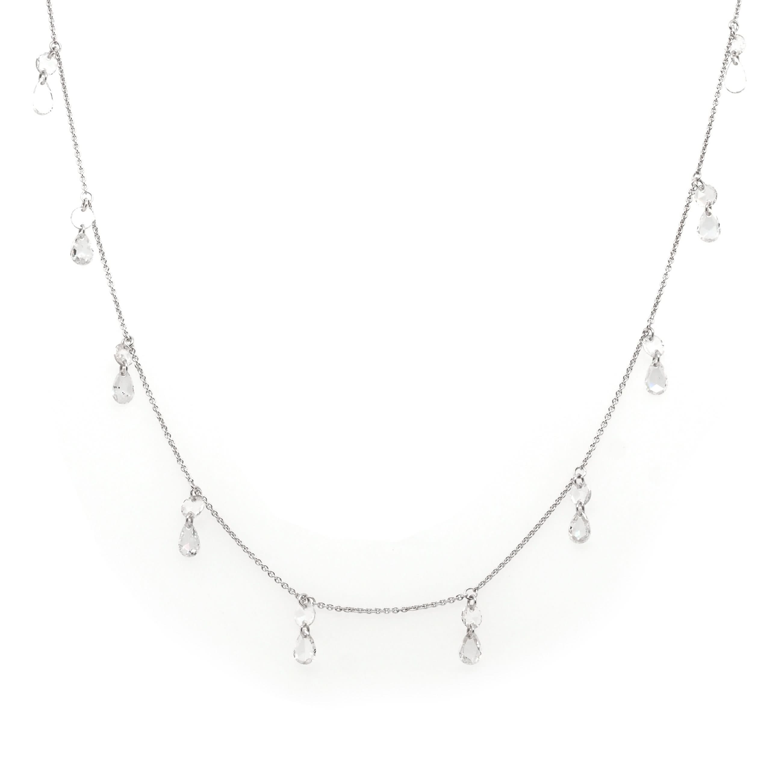 Ogden of Harrogate Jewellery 18ct White Gold Diamond-Set Fine Chain Necklace