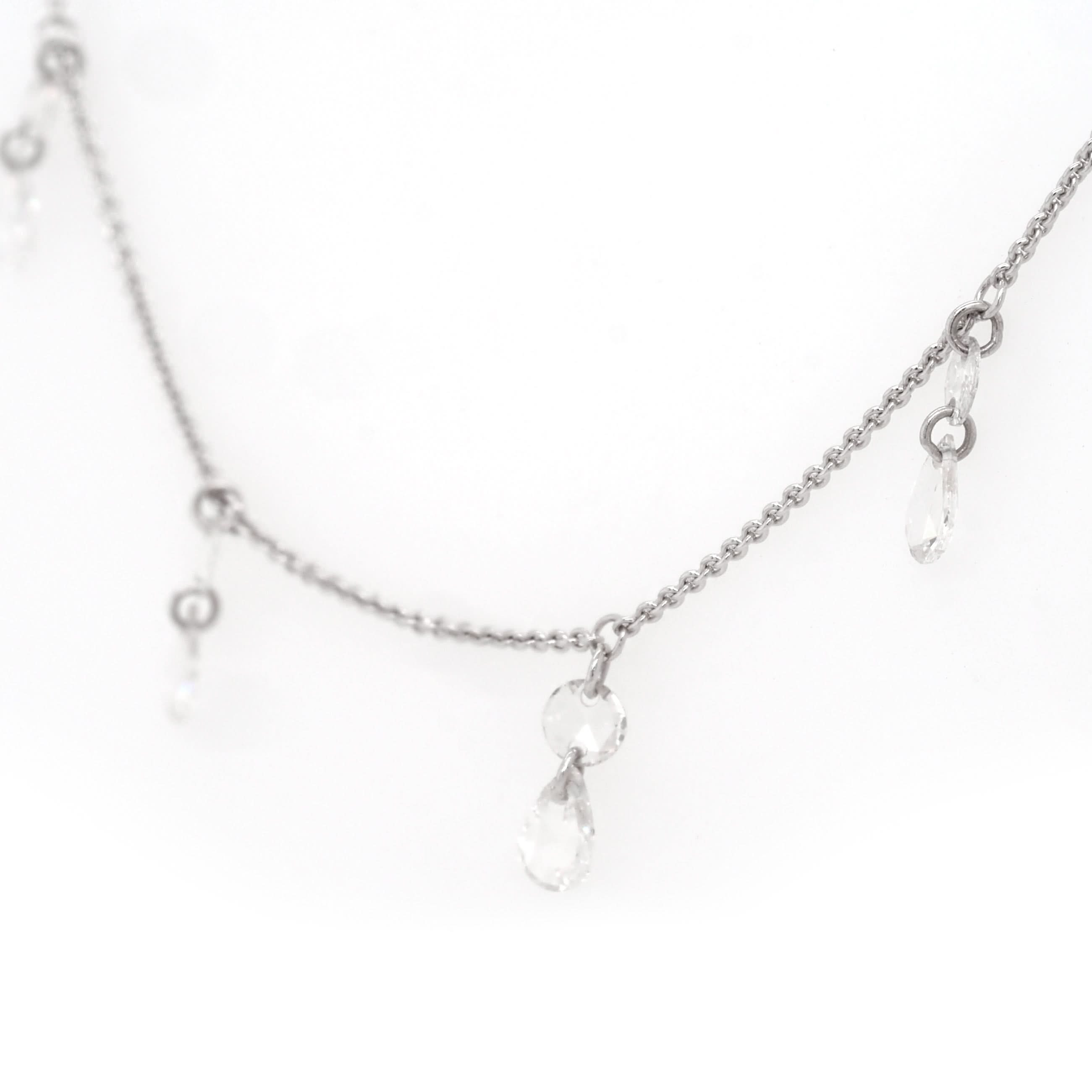 Ogden of Harrogate Jewellery 18ct White Gold Diamond-Set Fine Chain Necklace