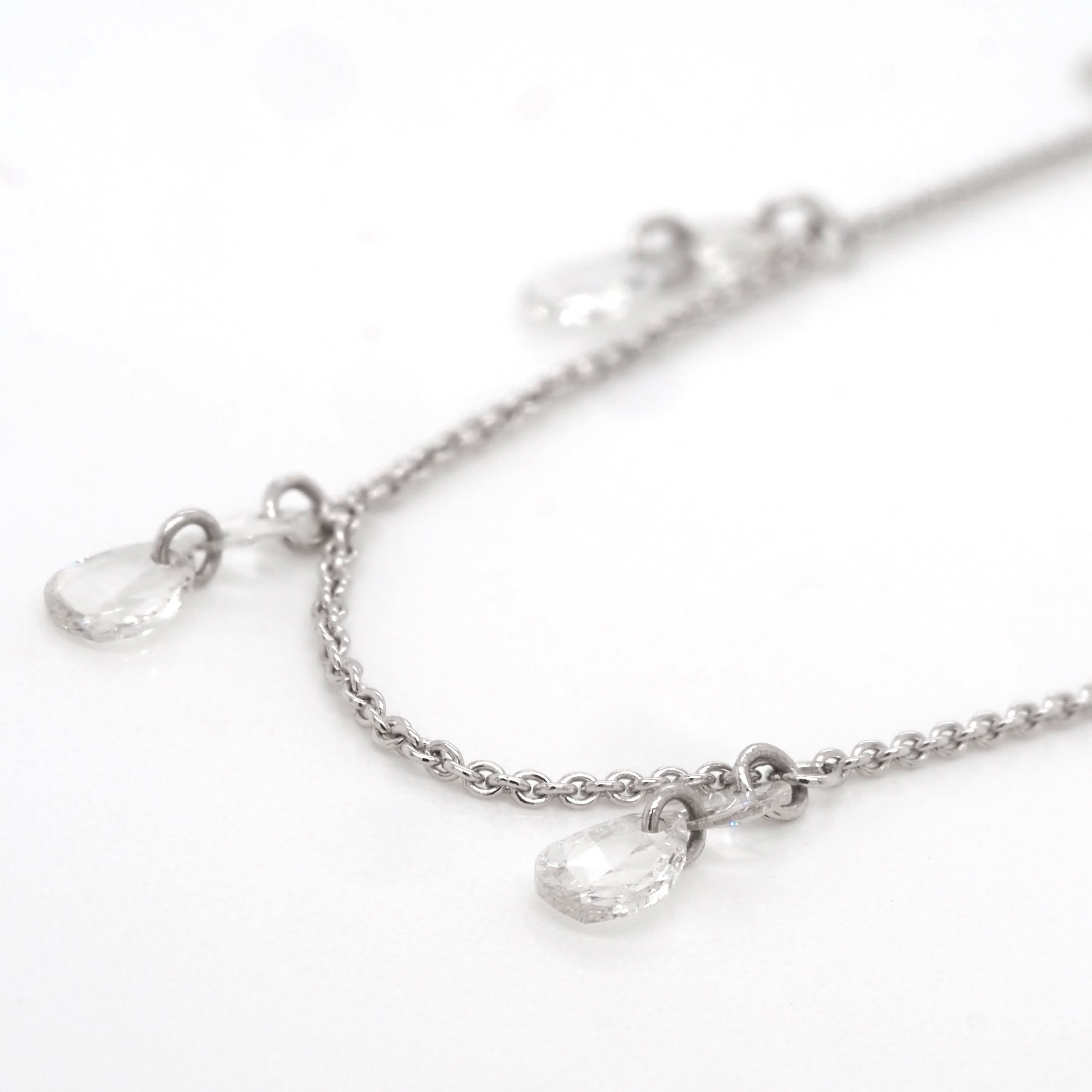 Ogden of Harrogate Jewellery 18ct White Gold Diamond-Set Fine Chain Necklace