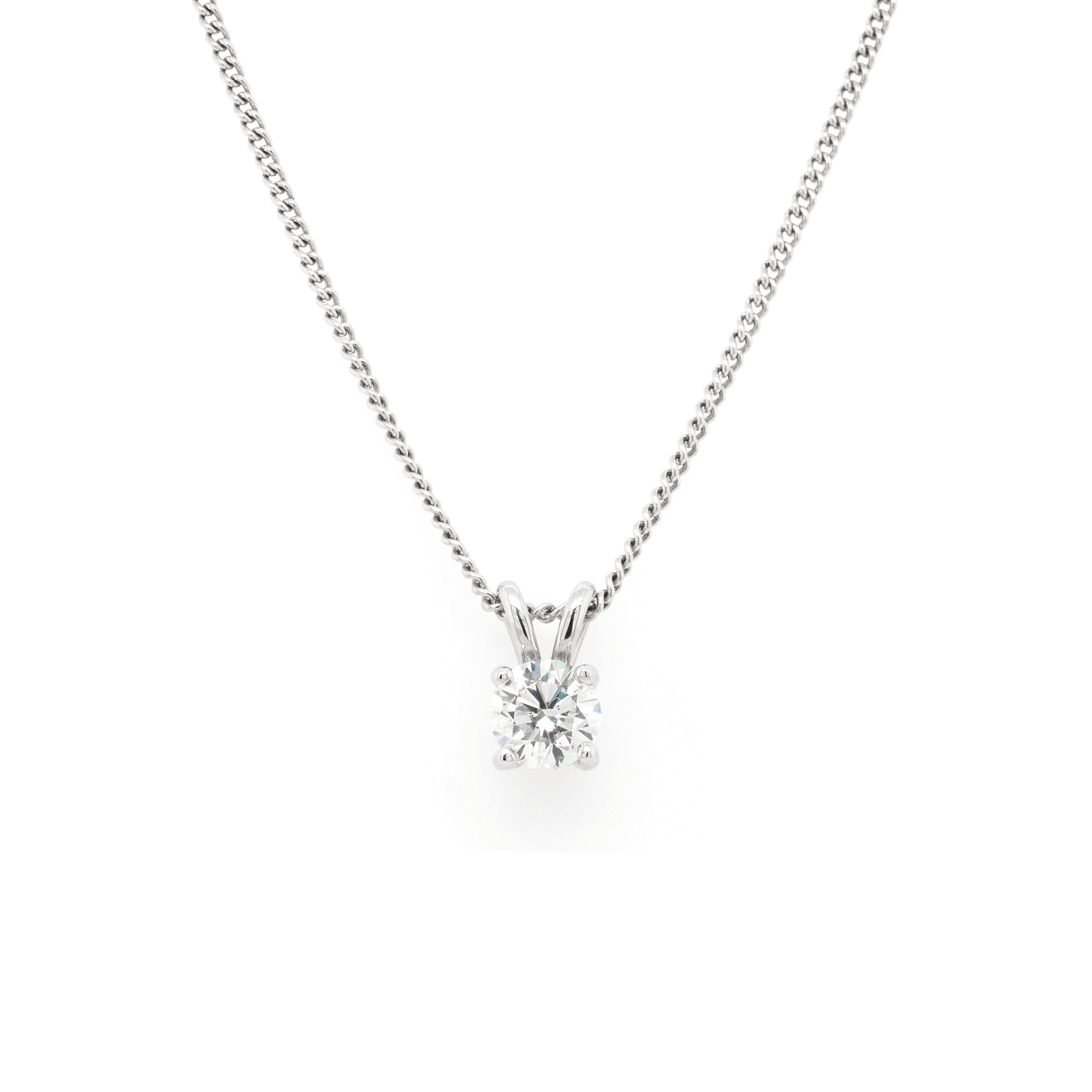 Ogden of Harrogate Jewellery 18ct White Gold Diamond Single Stone Pendant, 0.80ct