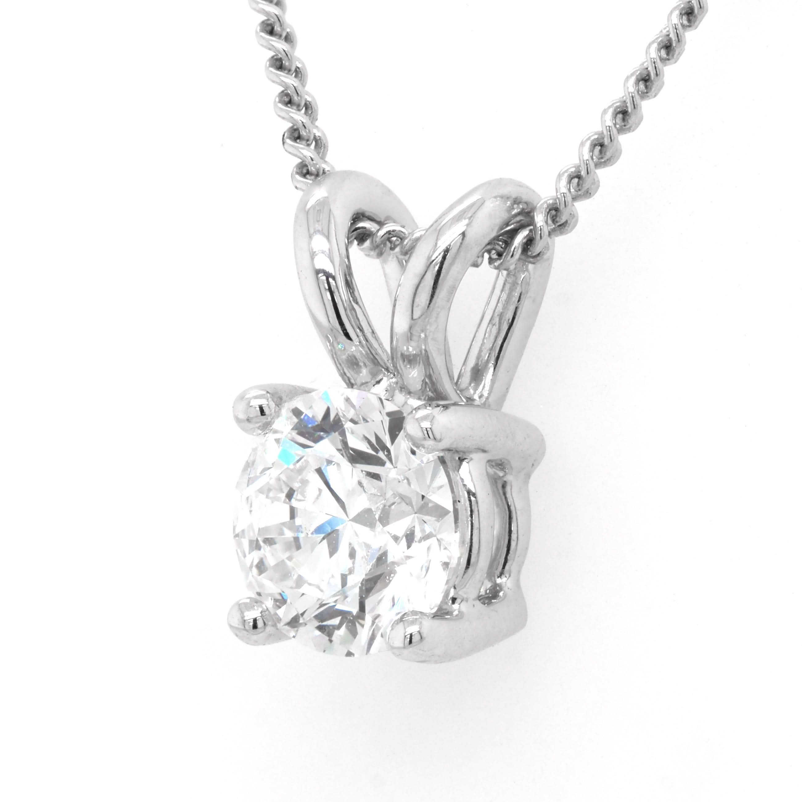 Ogden of Harrogate Jewellery 18ct White Gold Diamond Single Stone Pendant, 1.00ct