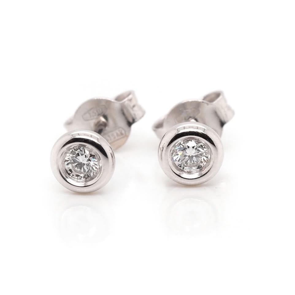 Ogden of Harrogate Jewellery 18ct White Gold Diamond Stud Earrings