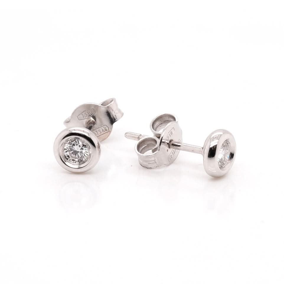 Ogden of Harrogate Jewellery 18ct White Gold Diamond Stud Earrings