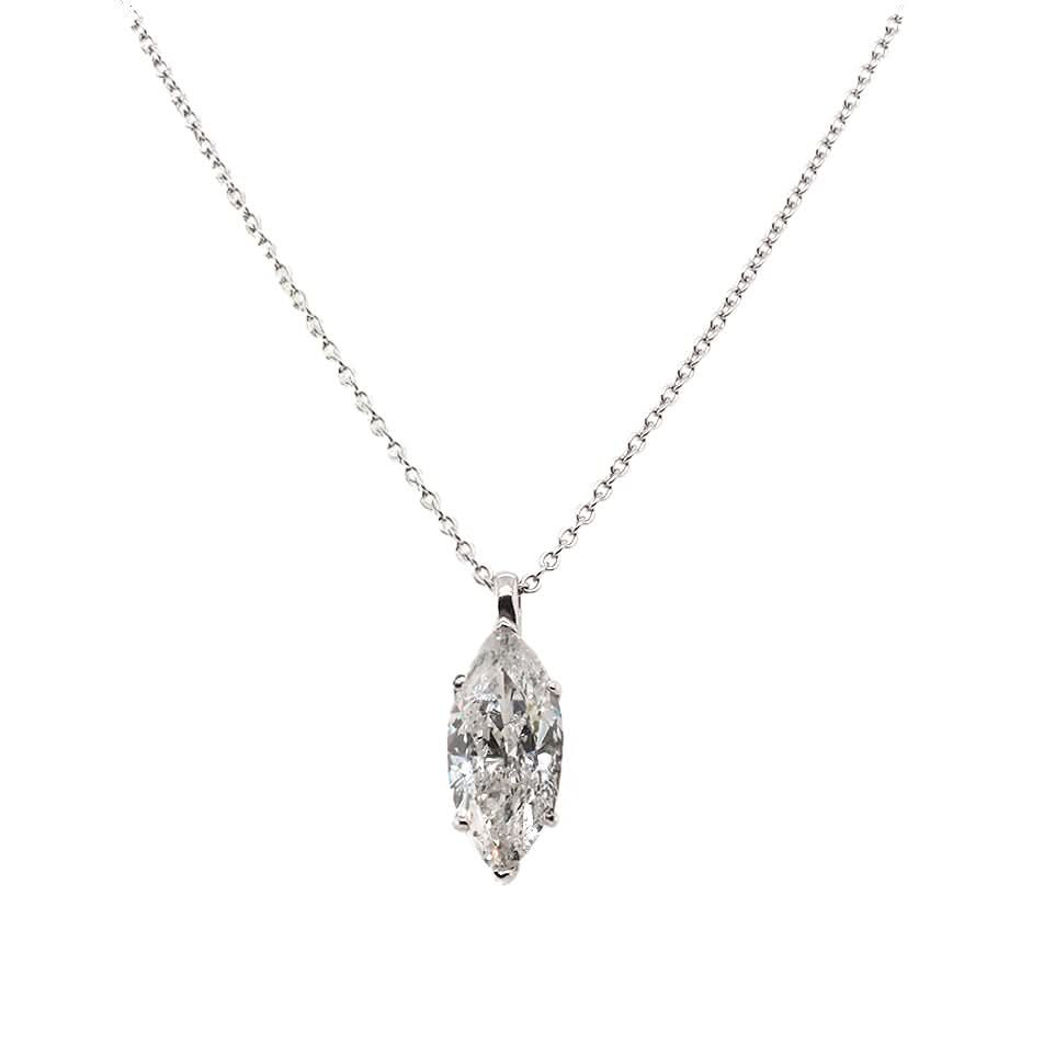 Ogden of Harrogate Jewellery 18ct White Gold Marquise-Set Diamond Necklace