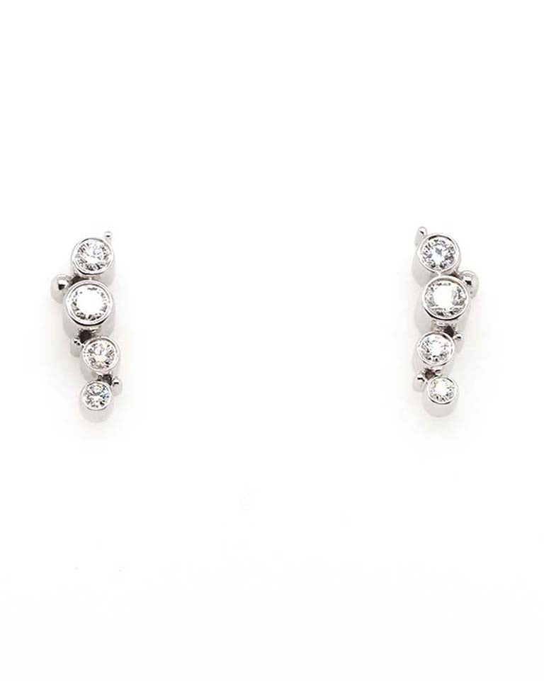 Ogden of Harrogate Jewellery 18ct White Gold Multi-Stone Diamond Earrings